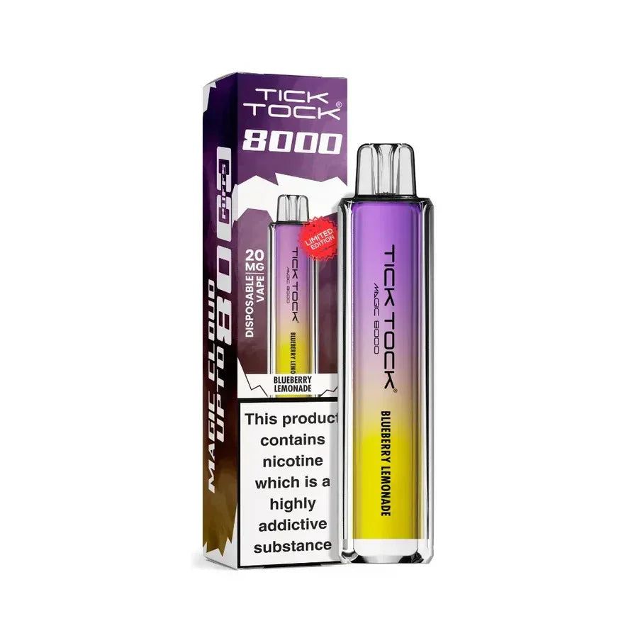 Tick Tock Magic 8000 Puff Vape Kit Blueberry Lemonade Flavour