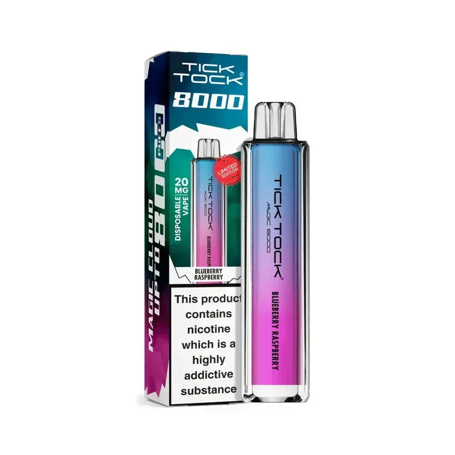 Tick Tock Magic 8000 Puff Vape Kit Blueberry Raspberry Flavour