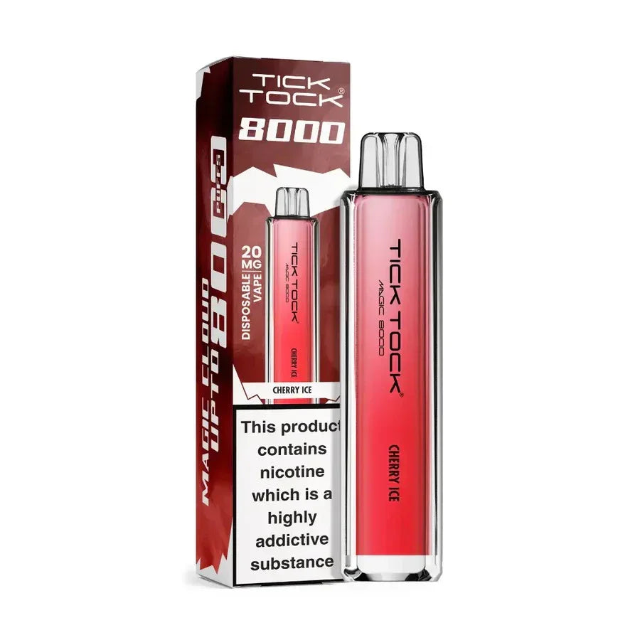 Tick Tock Magic 8000 Puff Vape Kit Cherry Ice Flavour