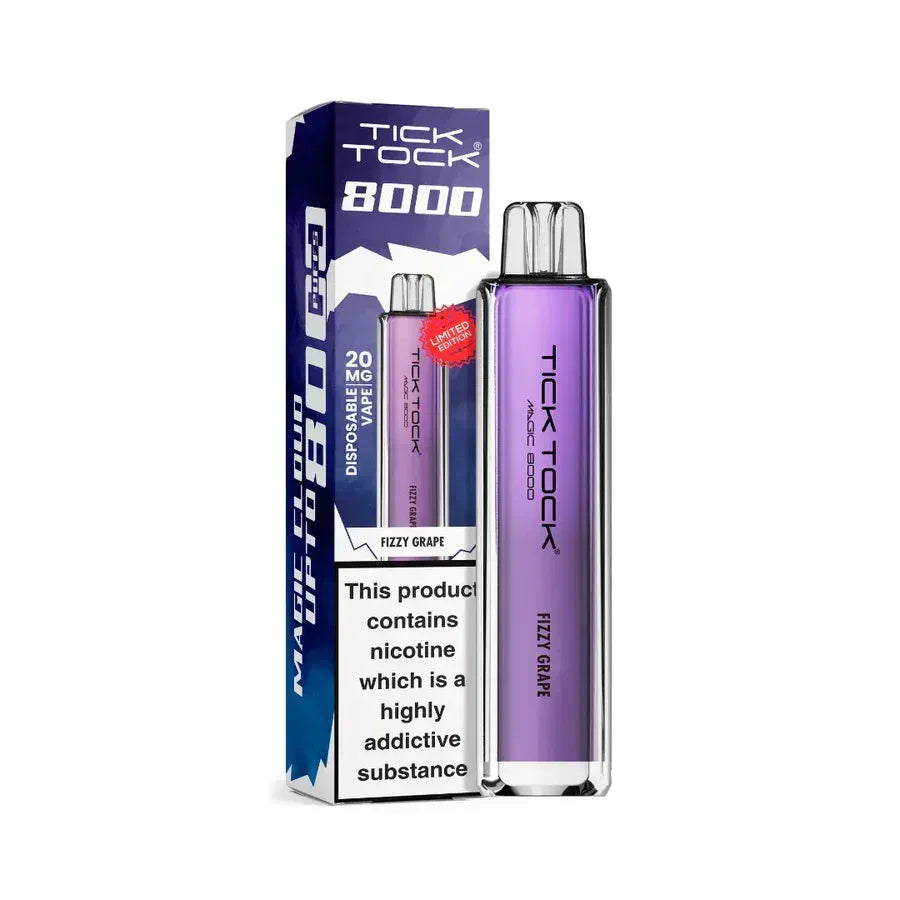 Tick Tock Magic 8000 Puff Vape Kit Fizzy Grape Flavour