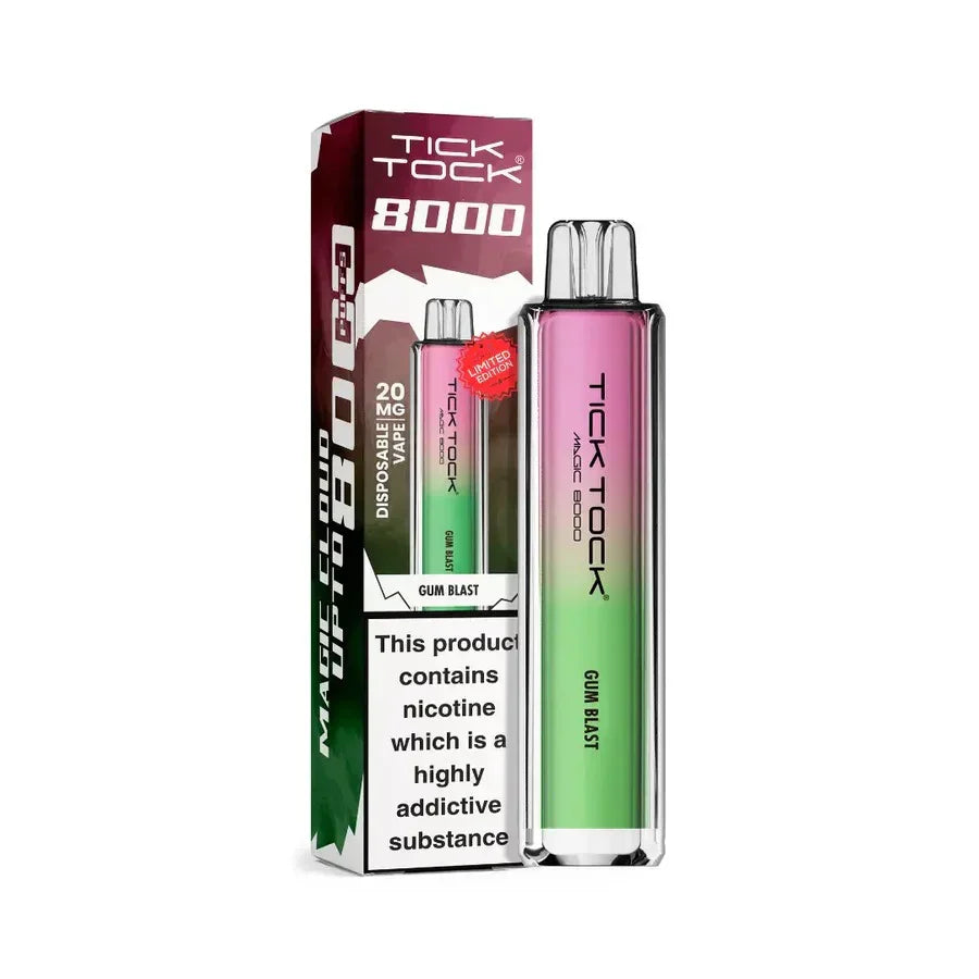 Tick Tock Magic 8000 Puff Vape Kit Gum Blast Flavour