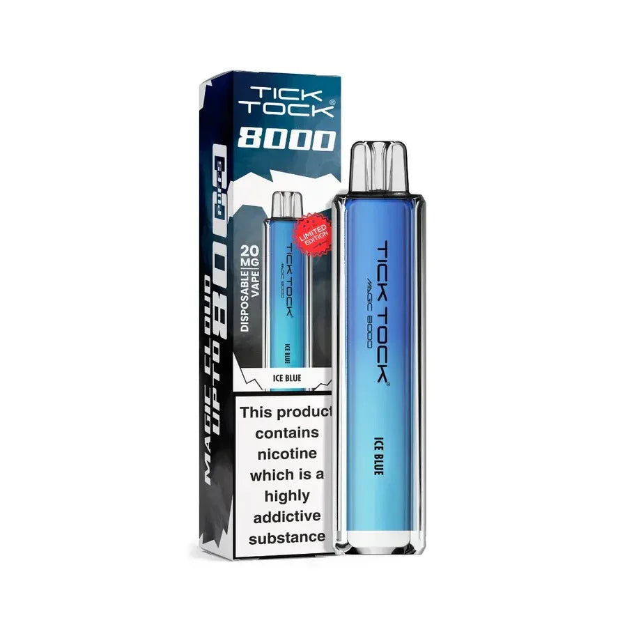 Tick Tock Magic 8000 Puff Vape Kit Ice Blue Flavour