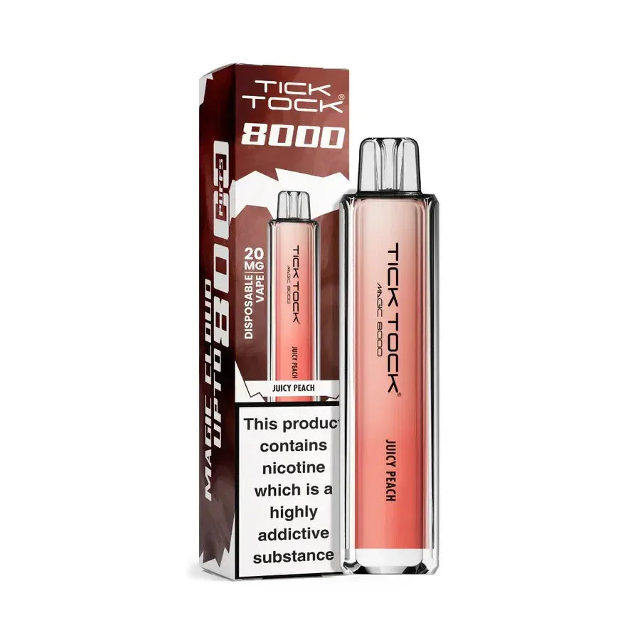 Tick Tock Magic 8000 Puff Vape Kit Juicy Peach Flavour
