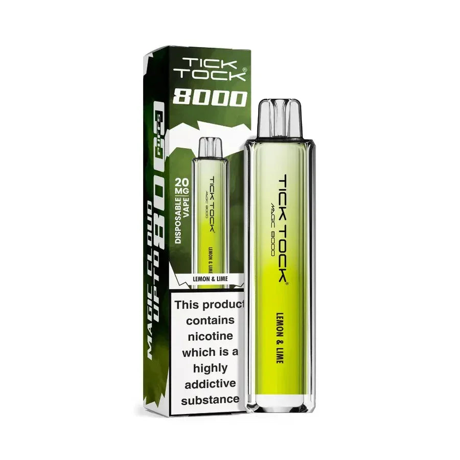 Tick Tock Magic 8000 Puff Vape Kit Lemon And Lime Flavour