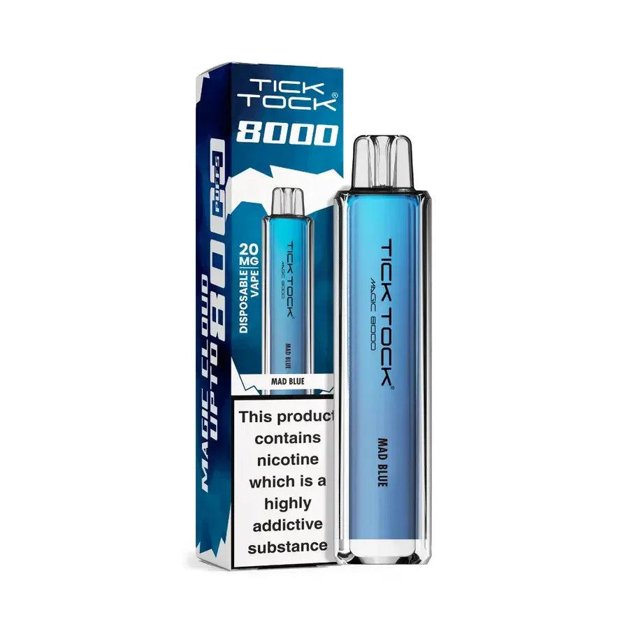 Tick Tock Magic 8000 Puff Vape Kit Mad Blue Flavour