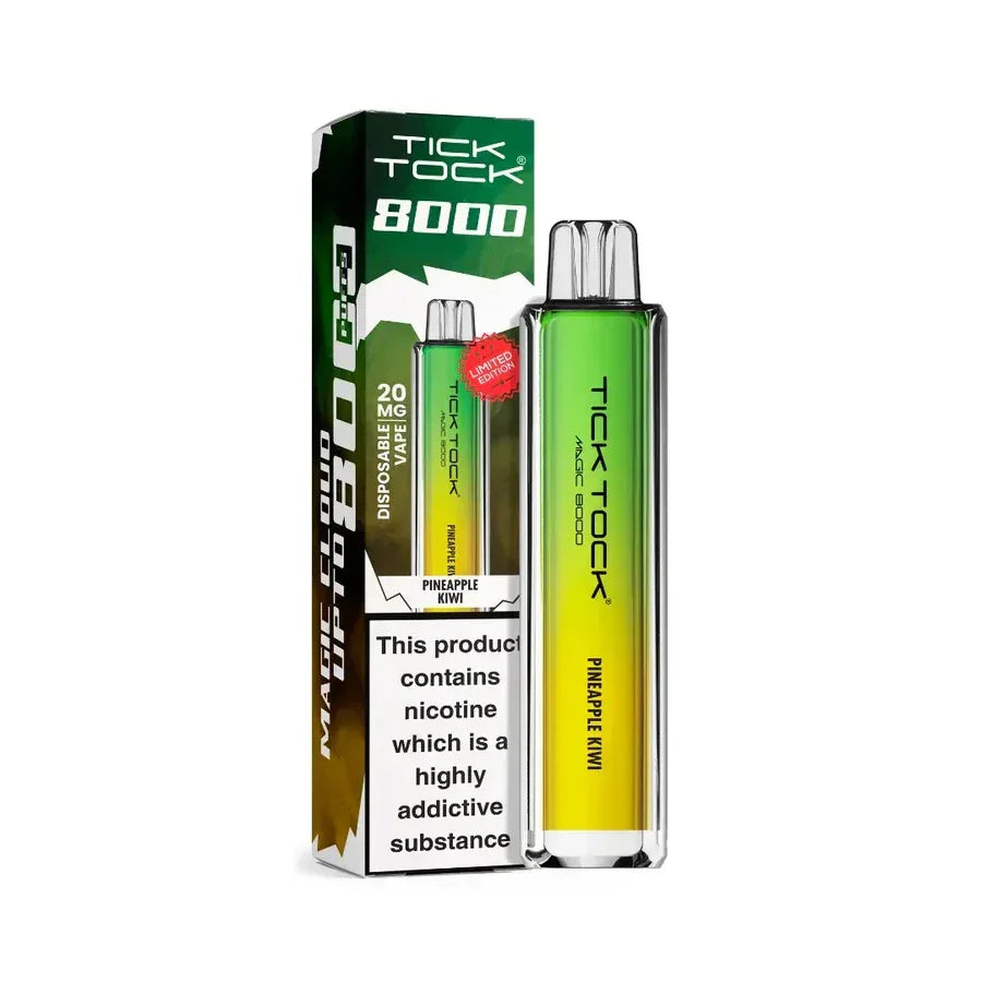 Tick Tock Magic 8000 Puff Vape Kit Pineapple Kiwi Flavour