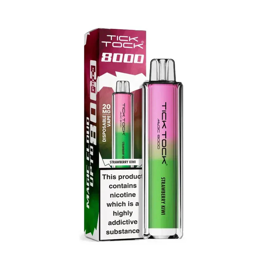 Tick Tock Magic 8000 Puff Vape Kit Strawberry Kiwi Flavour
