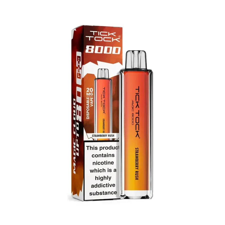 Tick Tock Magic 8000 Puff Vape Kit Strawberry Rush Flavour