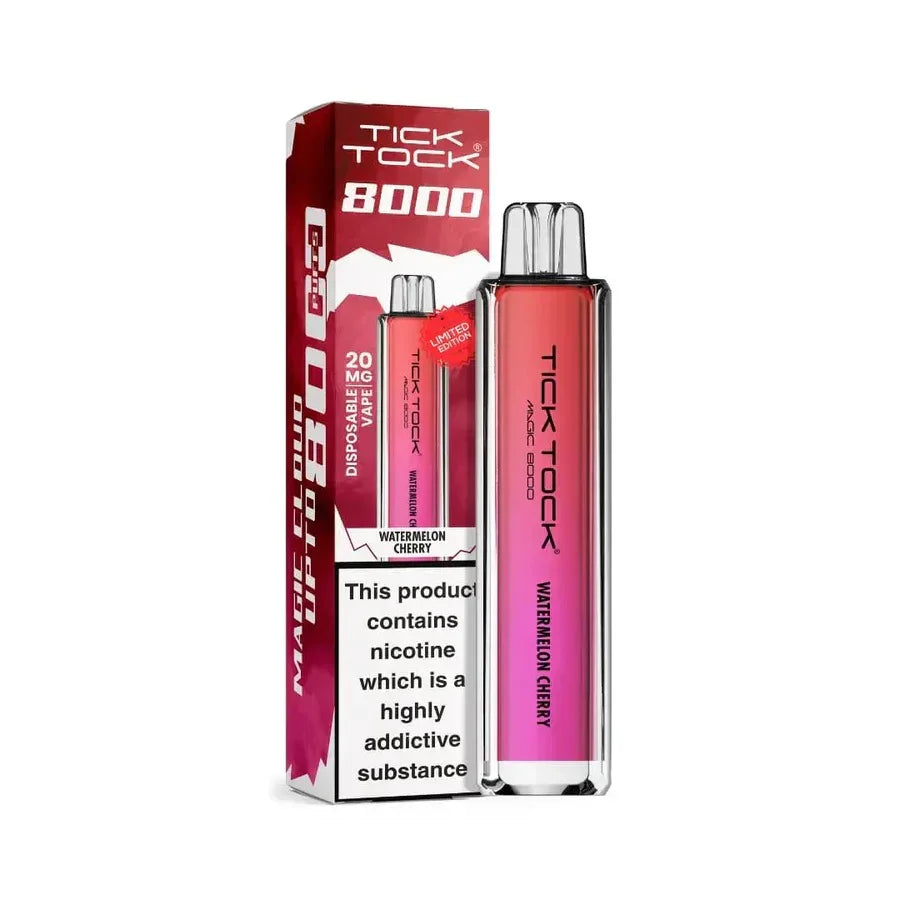Tick Tock Magic 8000 Puff Vape Kit Watermelon Cherry Flavour
