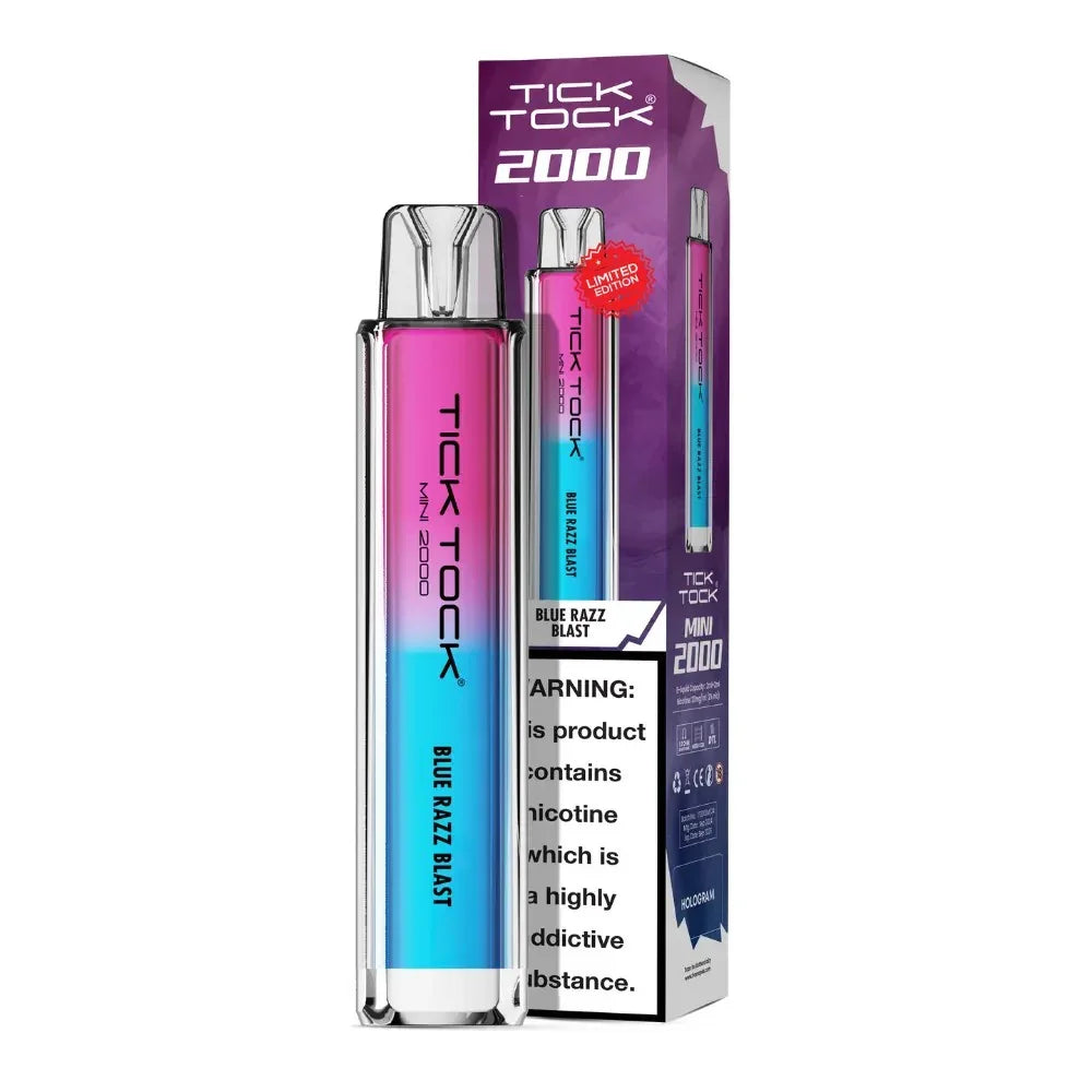 Tick Tock Mini 2000 Pod Kit Blue Razz Blast Flavour