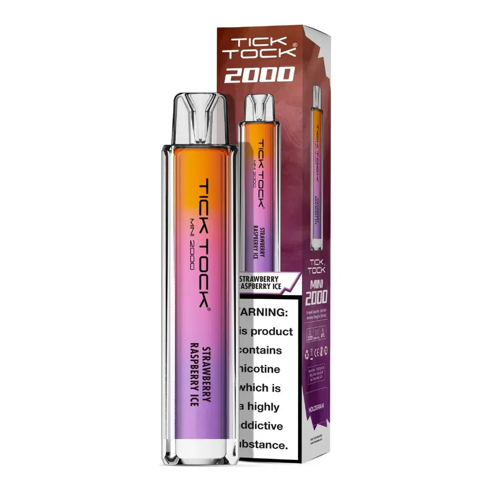 Tick Tock Mini 2000 Pod Kit Strawberry Raspberry Ice Flavour