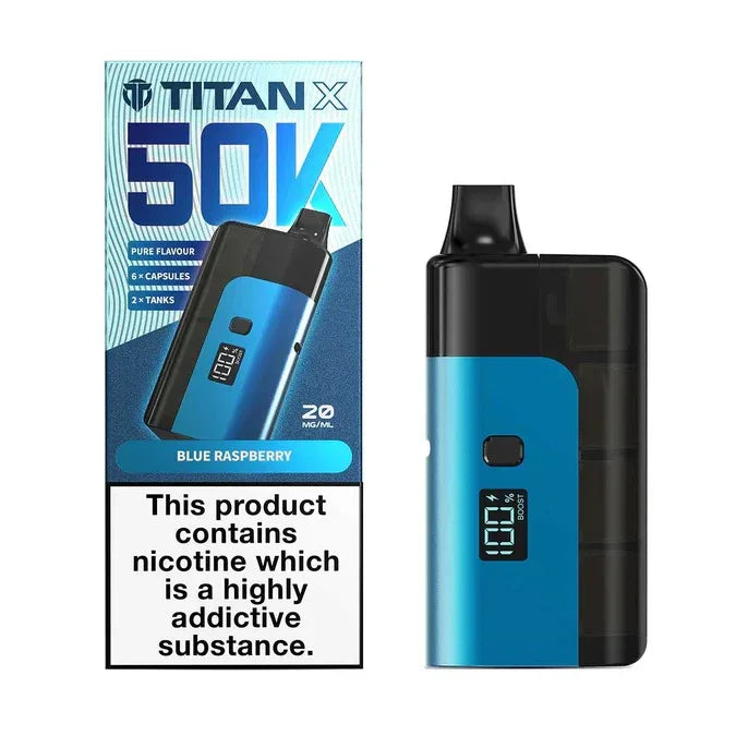 Titan X 50K Vape Kit Blue Raspberry Flavour