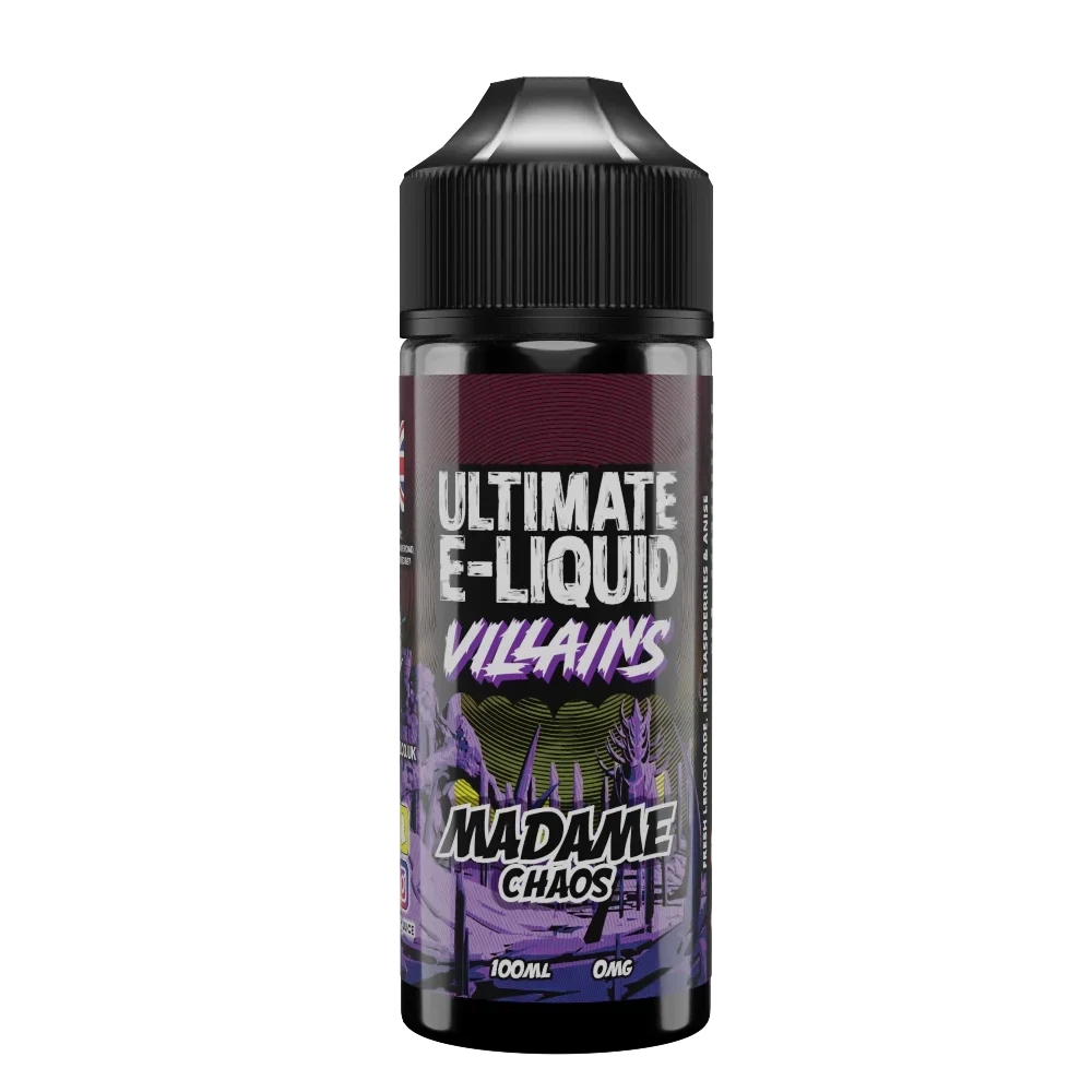 Ultimate Vape Liquid Villains 100ML Shortfill Madame Chaos Flavour