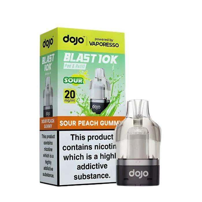 Vaporesso Dojo Blast 10K Vape Pods Sour Peach Gummy Flavour