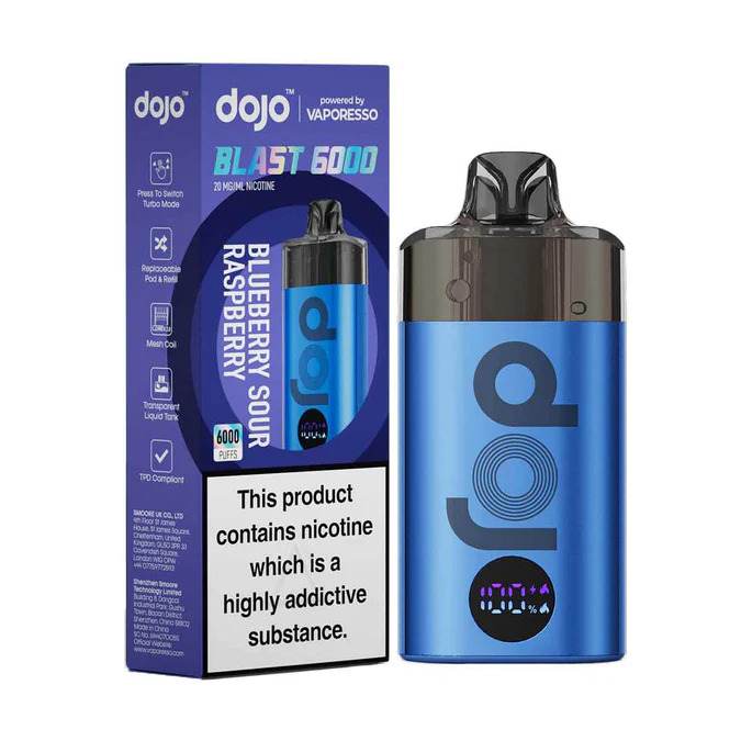 Vaporesso Dojo Blast 6K Vape Kit Blueberry Sour Raspberry Flavour