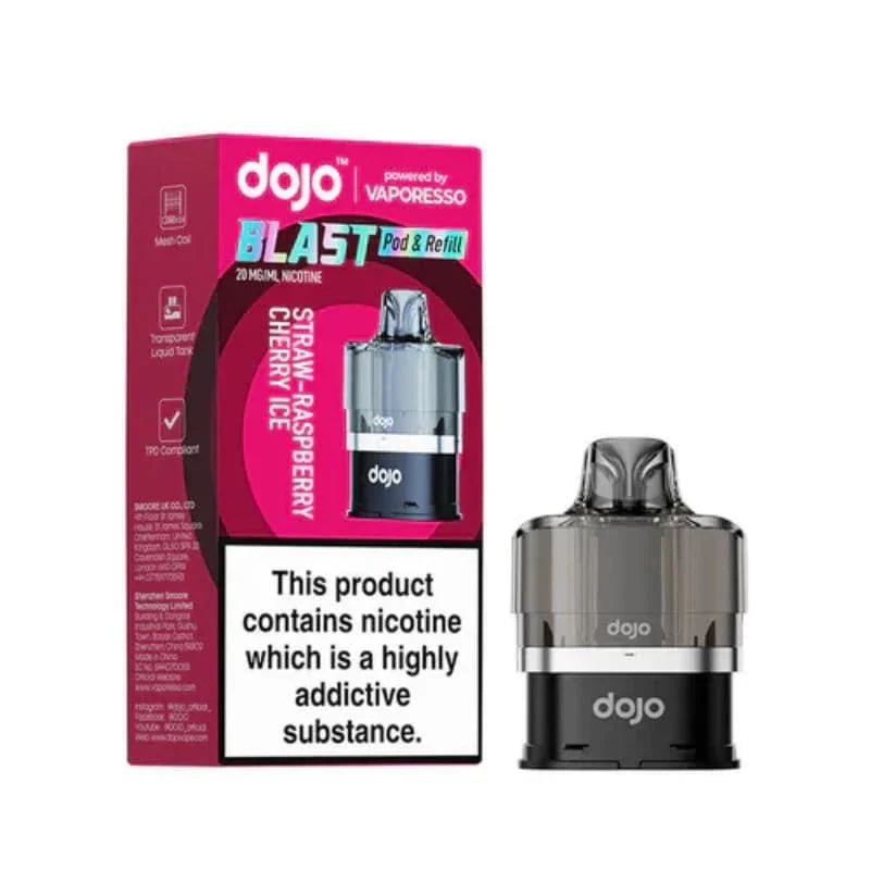 Vaporesso Dojo Blast 6000 Prefilled Pods Straw Raspberry Cherry Ice Flavour