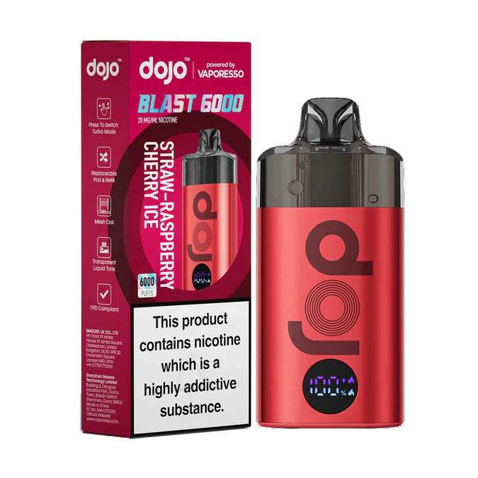 Vaporesso Dojo Blast 6K Vape Kit Strawberry Raspberry Cherry Ice Flavour