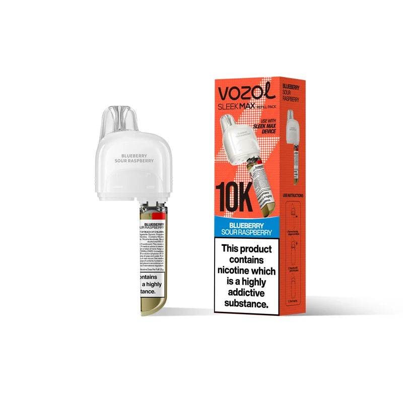 Vozol Sleek Max 10k Puffs Pods Blueberry Sour Raspberry Flavour